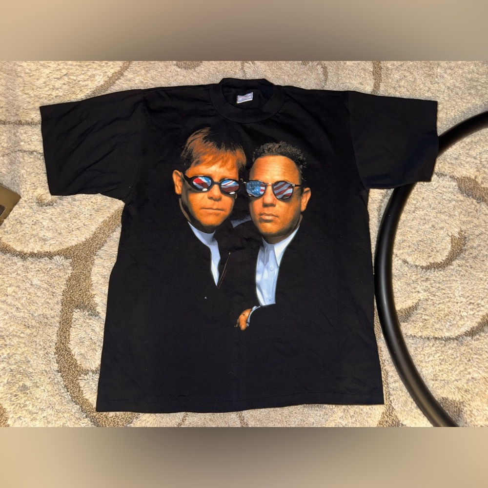 Vintage 1994 Billy Joel & Elton John Summer Tour T-Shirt Black XL